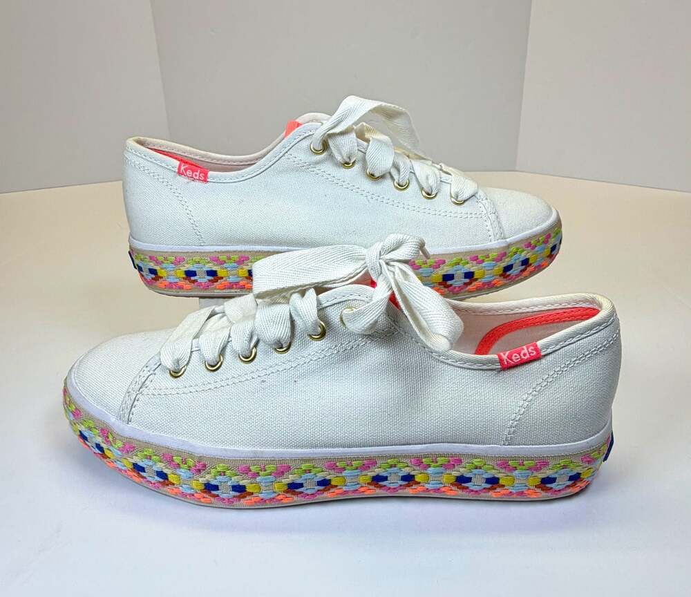 Keds Triple Kick Embroidered Foxing Platform Sneakers Women's Size 7.5 - Picture 7 of 16